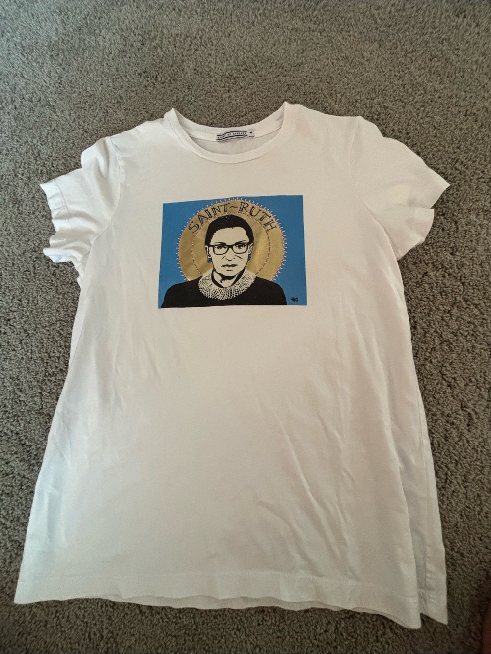 White Graphic Crewneck T‑Shirt - Saint Ruth Design